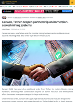 Canaan Lands New Tether Order as Mining Shifts to Modular Infrastructure