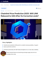 Chainlink Price Prediction 2025: Will LINK Rebound to $46 After Its Correction ends?