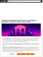 Coinbase Institutional: Altcoin Season Could Begin in September as Bitcoin’s Market Share Erodes - Brave New Coin