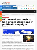 UK lawmakers push to ban crypto donations in political campaigns - The Crypto News Wire