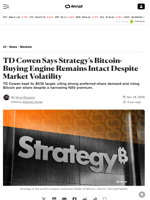 TD Cowen Says Strategy's Bitcoin-Buying Engine Remains Intact Despite Market Volatility - Decrypt