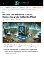 Binance and Bithumb Back IOTA Rebased Upgrade Set for Next Week