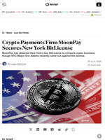 Crypto Payments Firm MoonPay Secures New York BitLicense - Decrypt