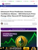 Ethereum Price Prediction: Investor Confidence Wanes - Will Ethereum Price Plunge After Record ETF Redemptions?