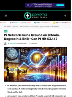 Pi Network Gains Ground on Bitcoin, Dogecoin & BNB—Can PI Hit $3.14?