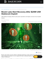 Resolv Labs Start Recovery After $25M USR Stablecoin Exploit - DailyCoin
