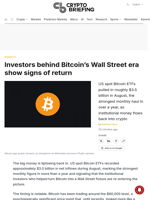 Investors behind Bitcoin's Wall Street era show signs of return