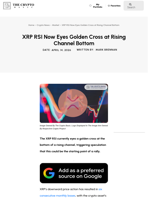 XRP RSI Now Eyes Golden Cross at Rising Channel Bottom