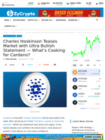 Charles Hoskinson Teases Market with Ultra Bullish Statement — What’s Cooking for Cardano? ⋆ ZyCrypto