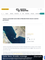 Yemen's Ansarullah warns Bab al-Mandeb Strait closure could be permanent