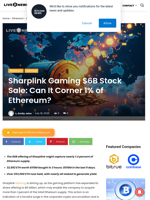 Sharplink Gaming $6B Stock Sale: Can It Corner 1% of Ethereum? | Live Bitcoin News