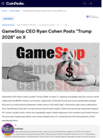 GameStop CEO Ryan Cohen Posts 