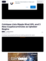 Coinbase Lists Ripple Rival XPL and 3 New Cryptocurrencies as Uptober Begins - U.Today