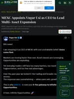 MEXC Appoints Vugar Usi as CEO to Lead Multi-Asset Expansion | CoinGape