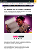 Arca exec writes scathing letter to Circle post-IPO