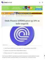 Ondo Finance (ONDO) price up 10% as bulls target $1 - CoinJournal
