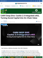 CARV Deep Dive: Cashie 2.0 Integrated x402, Turning Social Capital Into On-Chain Value - TheNewsCrypto