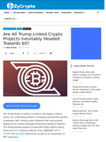 Are All Trump-Linked Crypto Projects Inevitably Headed Towards $0? ⋆ ZyCrypto