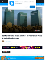 Major Banks Invest $100M+ in Blockchain Tech, Uplift Bitcoin Hyper