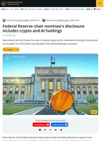 Fed Chair Nominee Discloses Holdings in Crypto and AI