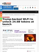 Trump-backed WLFI to unlock 24.6B tokens at launch - The Crypto News Wire