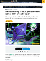 Ether Rallied 100% the Last Time ETH Price Reclaimed the 50-week Trendline