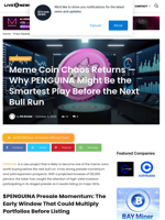 Meme Coin Chaos Returns — Why PENGUINA Might Be the Smartest Play Before the Next Bull Run | Live Bitcoin News