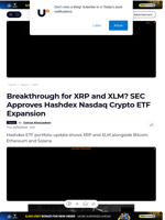 Breakthrough for XRP and XLM? SEC Approves Hashdex Nasdaq Crypto ETF Expansion - U.Today