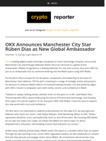 OKX Announces Manchester City Star Rúben Dias as New Global Ambassador
