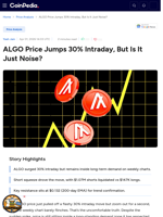 ALGO Price Jumps 30% Intraday, But Is It Just Noise?