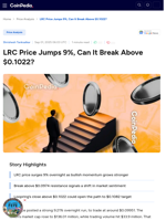 LRC Price Jumps 9%, Can It Break Above $0.1022?