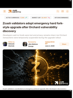 Zcash validators adopt emergency hard fork-style upgrade after Orchard vulnerability discovery - AMBCrypto