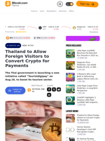 Thailand to Allow Foreign Visitors to Convert Crypto for Payments – News Bytes Bitcoin News