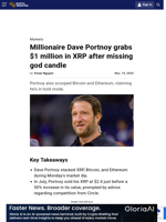 Millionaire Dave Portnoy grabs $1 million in XRP after missing god candle