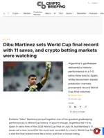 Dibu Martínez sets World Cup final record with 11 saves, and crypto betting markets were watching