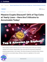 Massive Crypto Discount? 24% of Top Coins at Yearly Lows – Here Are 5 Altcoins to Accumulate Today!