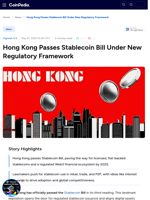 Hong Kong Passes Stablecoin Bill Under New Regulatory Framework