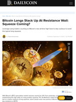 Bitcoin Longs Stack Up At Resistance Wall: Squeeze Coming? - DailyCoin