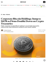 Corporate Bitcoin Holdings Jump to $117B as Firms Double Down on Crypto Treasuries - Decrypt