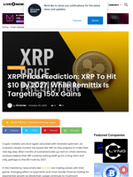 XRP Price Prediction: XRP To Hit $10 By 2027, While Remittix Is Targeting 150x Gains | Live Bitcoin News