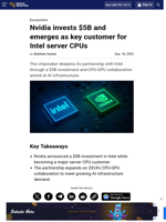 Nvidia invests $5B and emerges as key customer for Intel server CPUs