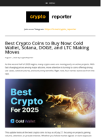 Best Crypto Coins to Buy: Cold Wallet, SOL, DOGE, LTC Showing Growth