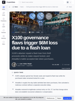 X100 governance flaws trigger $6M loss due to a flash loan