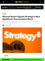 Michael Saylor Signals Strategy's Next Big Bitcoin Accumulation Move - CoinCentral