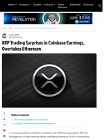XRP Surprises in Coinbase Earnings, Outperforms Ethereum in Revenue