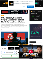 U.S. Treasury Sanctions Crypto Launderers Behind North Korea’s Fake Workers