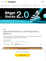 Saylor to Musk: Thanks to you, 25% of 'Mag8' firms now hold bitcoin