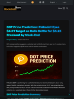 DOT Price Prediction: Polkadot Eyes $4.01 Target as Bulls Battle for $3.25 Breakout by Week-End - Blockchain.News