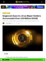 Dogecoin Eyes $1.10 as Major Holders Accumulate Over 100 Million DOGE