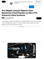 Pro-Ripple Lawyer Rejects Sam Bankman-Fried Pardon as New FTX Solvency Data Surfaces - U.Today